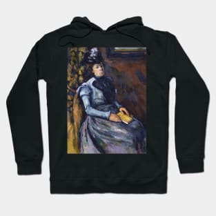 Seated Woman in Blue by Paul Cezanne Hoodie